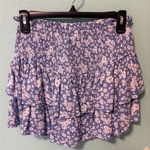 Altar'd State Blue and White Floral Skirt